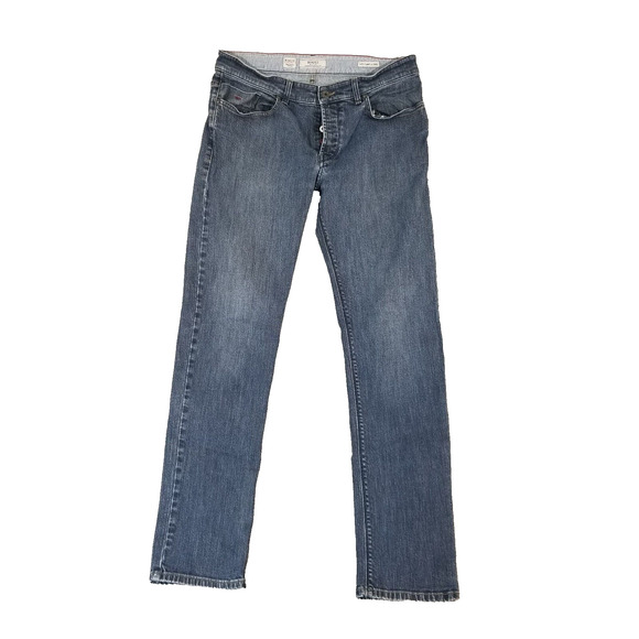 Boggi Milano BM 39 Jeans mens 34x34 slim straight blue stretch denim pants Italy